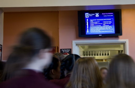 CODA provides pupils with timetable information in a school canteen